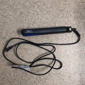Black Flat Iron Hair Straightener with Blue Plates